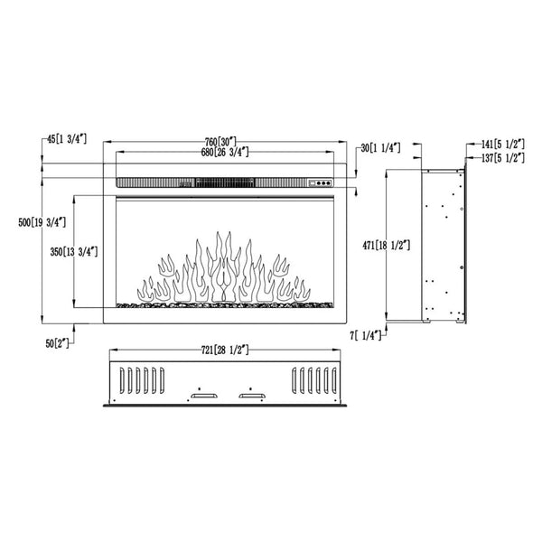 Infinity 76 cm Electric Fireplace
