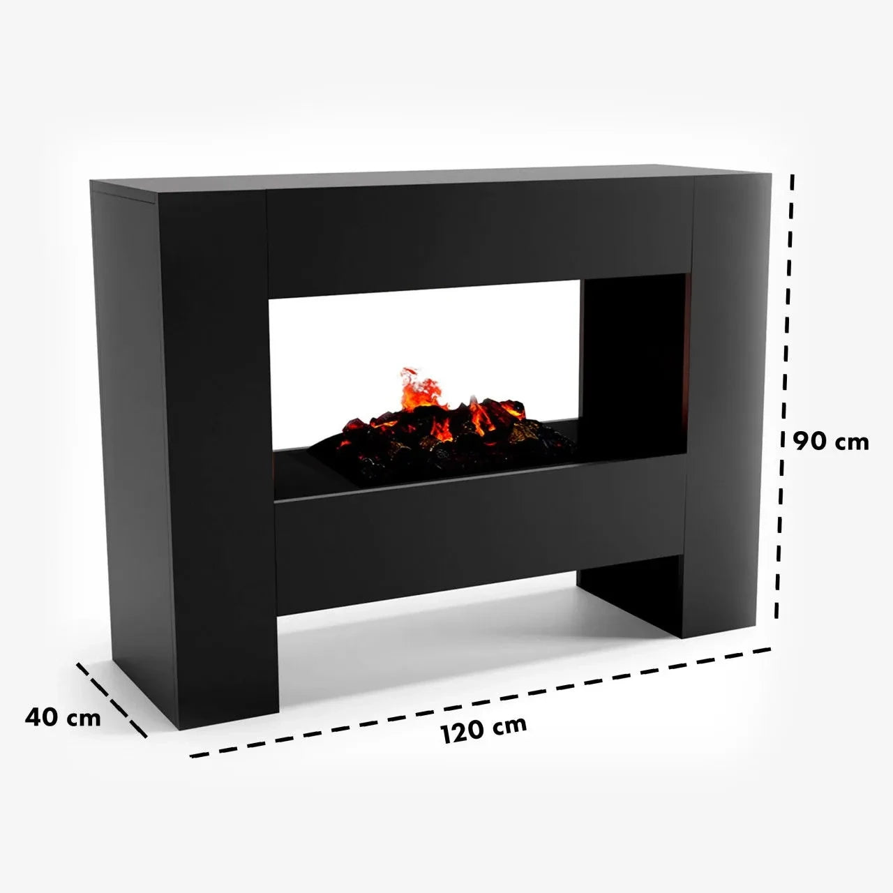 Fallada Black - OMC 600 | Freestanding Water Vapour Fireplace
