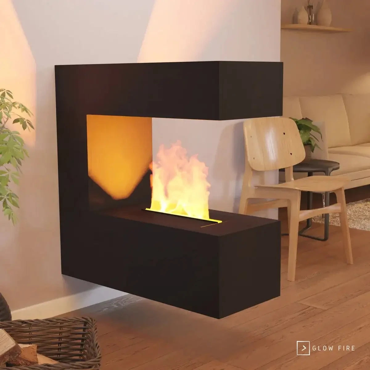Schiller Wall Czarny - OMC 400 | Ścienny kominek na parę wodną