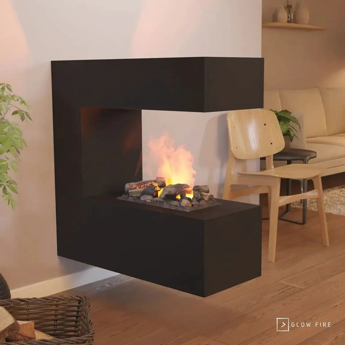 Schiller Wall Czarny - OMC 400 | Ścienny kominek na parę wodną