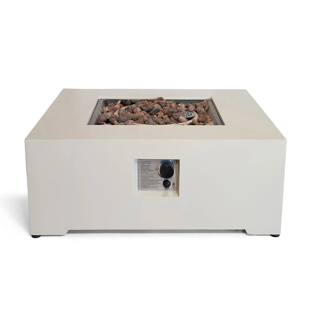 Kwadratowy Stół Ogniskowy Estate Square 88 Oyster Beige – Gazowy