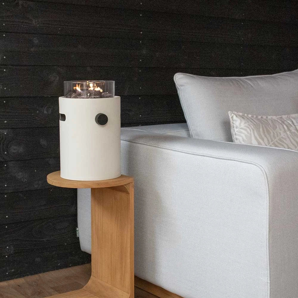 Lumi Oyster Beige – Kominkowy stół gazowy