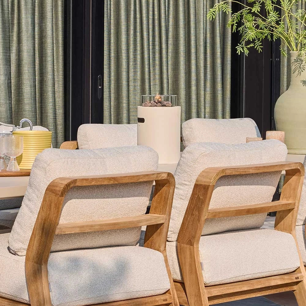 Lumi Oyster Beige – Kominkowy stół gazowy