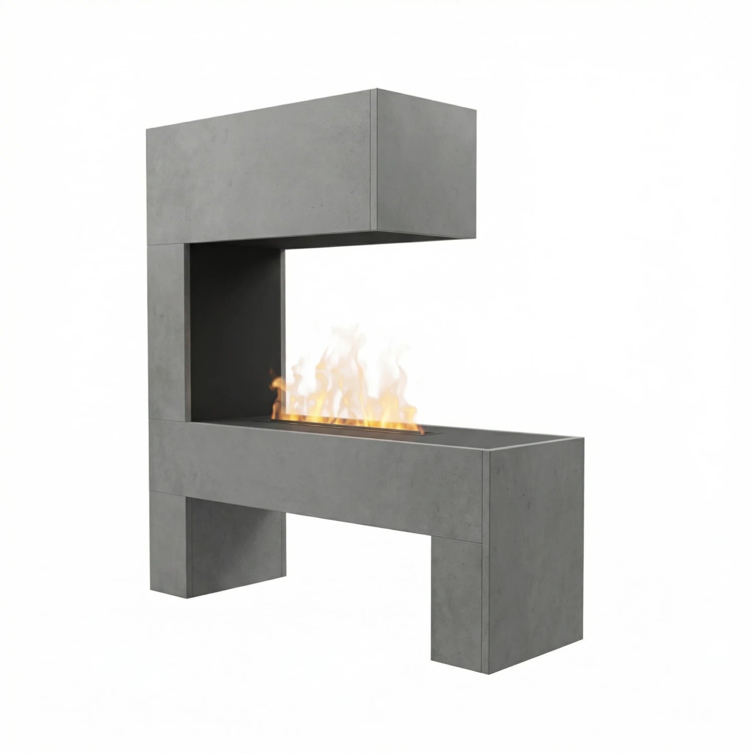 Mozart Grey - OMC 600 | Freestanding Water Vapour Fireplace