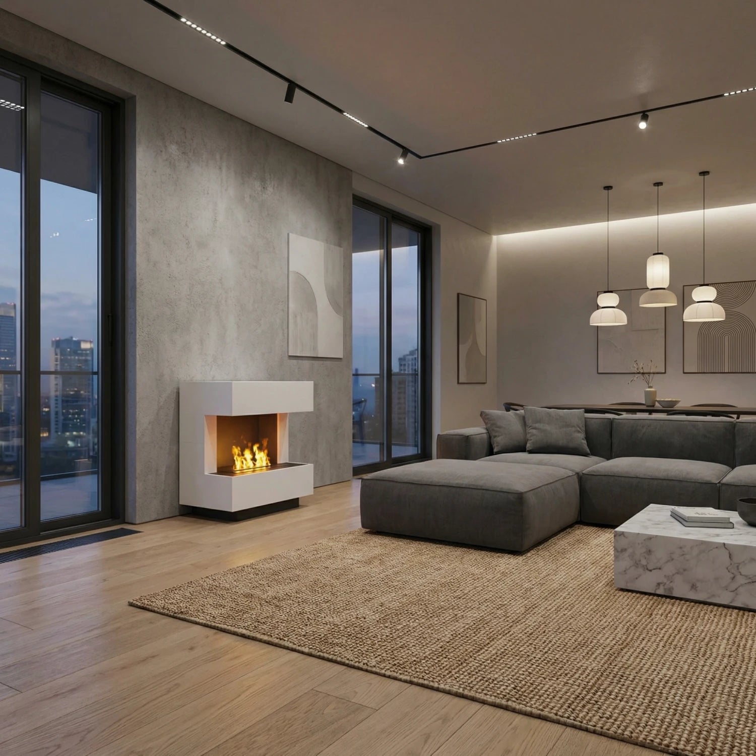 Kleist White -  Water Vapour Fireplace - White