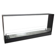 Biokominek do zabudowy dwustronny 140 cm, czarny