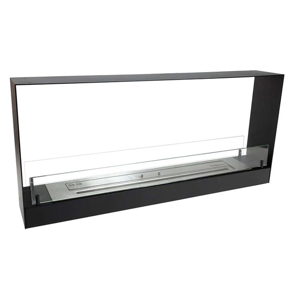 Biokominek do zabudowy dwustronny 140 cm, czarny