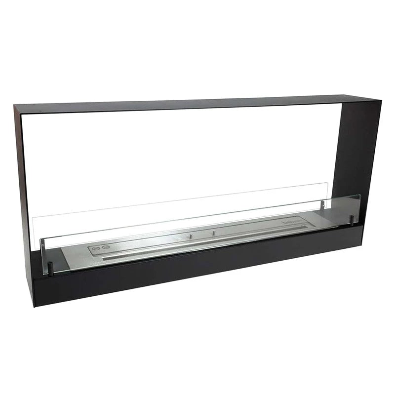 Biokominek do zabudowy dwustronny 140 cm, czarny