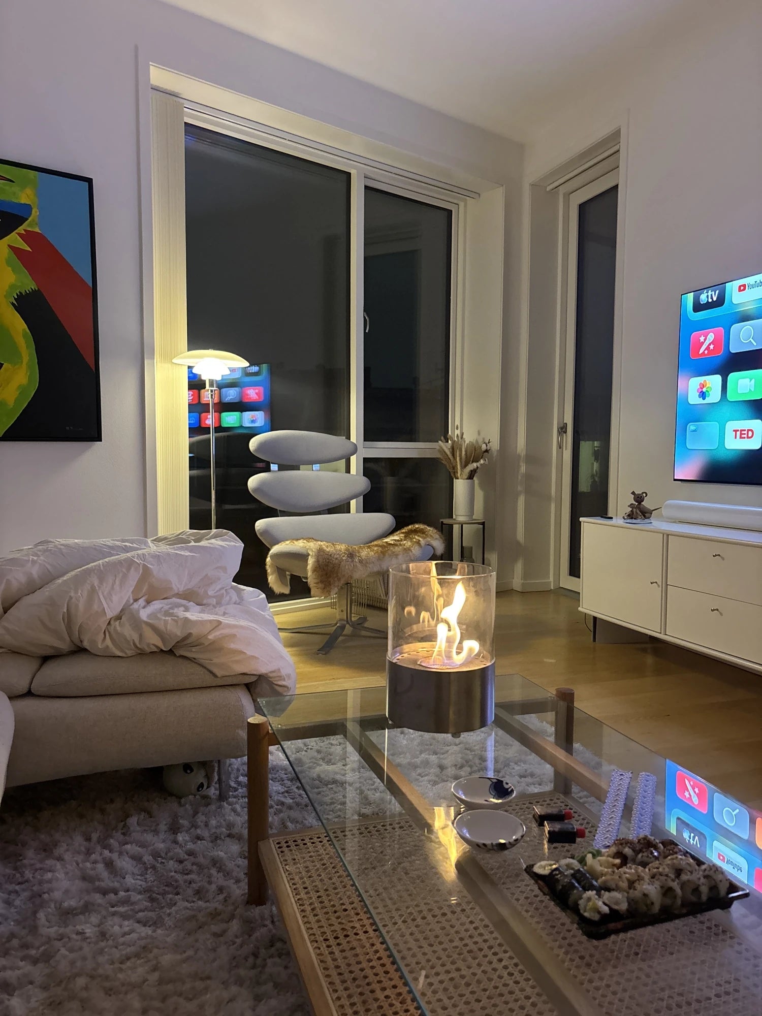Kennington Biokominek na stół, okrągły - chromowany