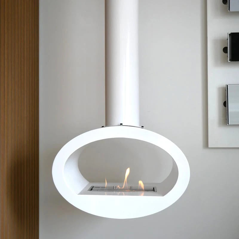 Biokominek podwieszany, biały