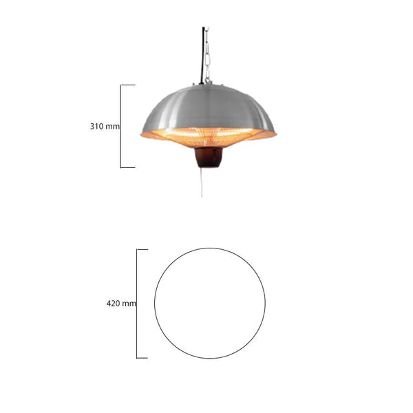 Grzejnik tarasowy wiszący 600-1500 W, HA, Ø42 cm