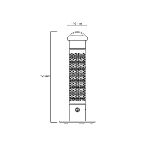 Grzejnik tarasowy podblatowy model 1200 W srebrny