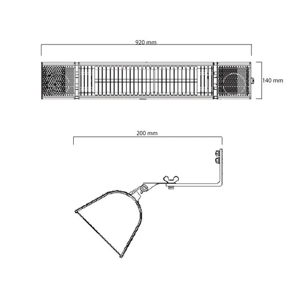 Grzejnik tarasowy Eco Pro-line 2000W od Heat1