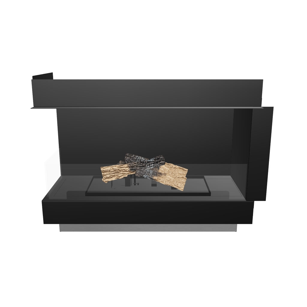 Flogs Box 1000 Left Corner - Bioethanol Fireplace