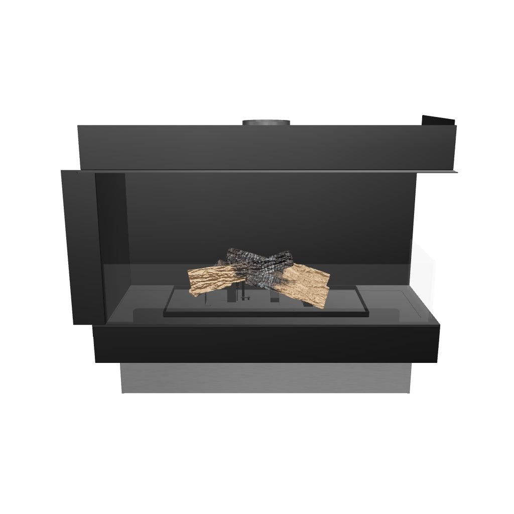 Flogs Box 1000 Right Corner (Flue Connection) - Bioethanol Fireplace