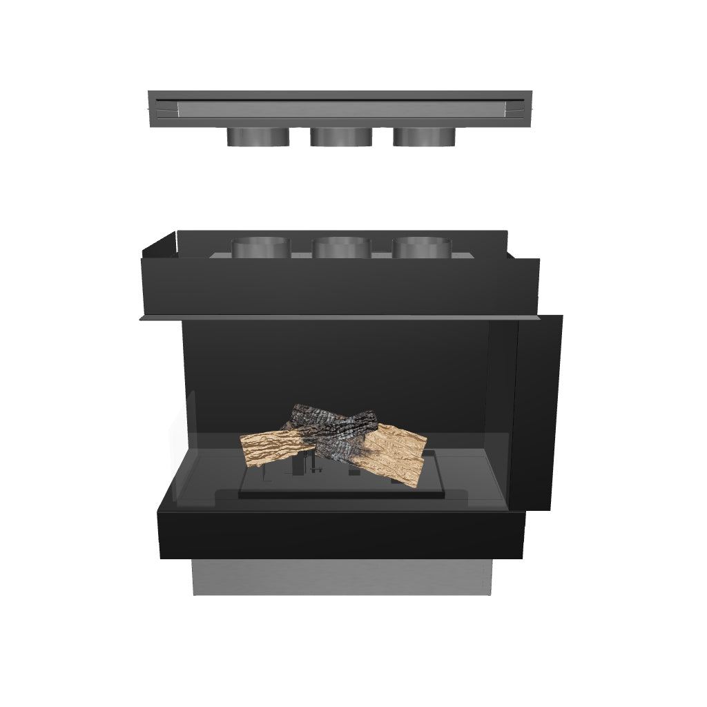 Flogs Box 800 Left Corner (In-Room Vent) - Bioethanol Fireplace