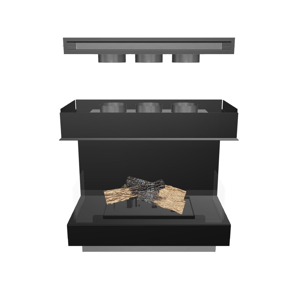 Flogs Box 800 Three-Sided (In-Room Vent) - Bioethanol Fireplace