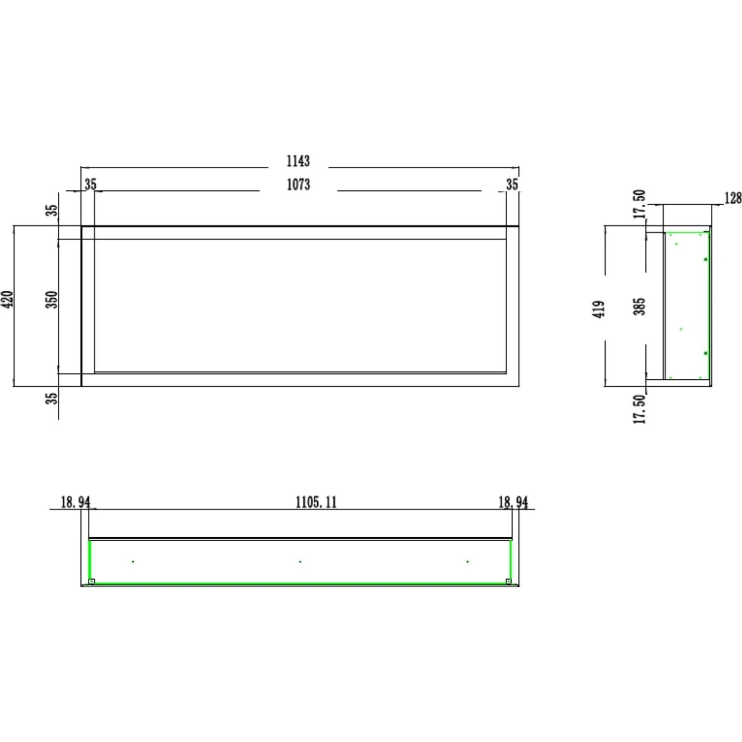 Elektryczny kominek Aflamo Pride Slim 115 cm