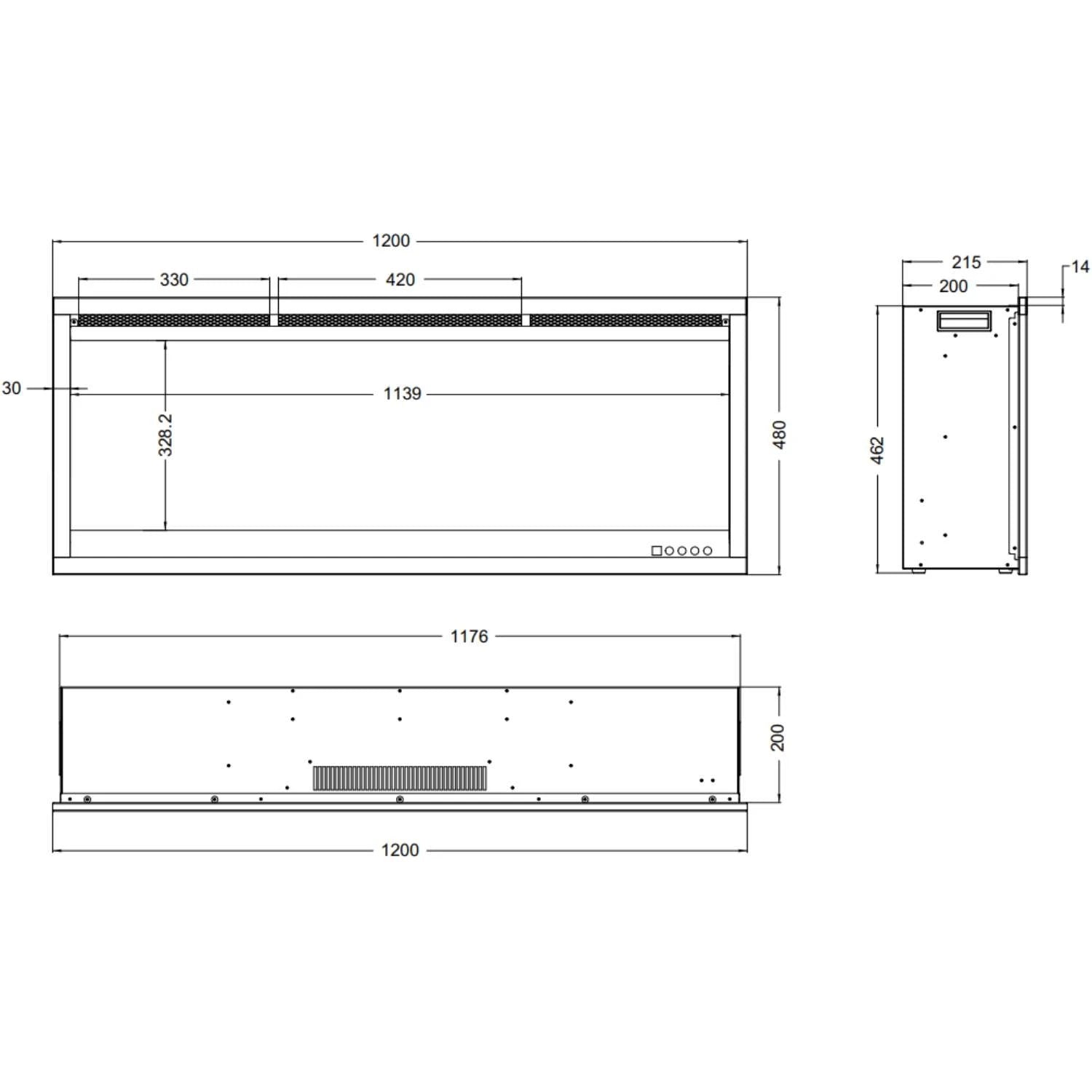 Elektryczny kominek 3D 120 cm Aflamo Royal