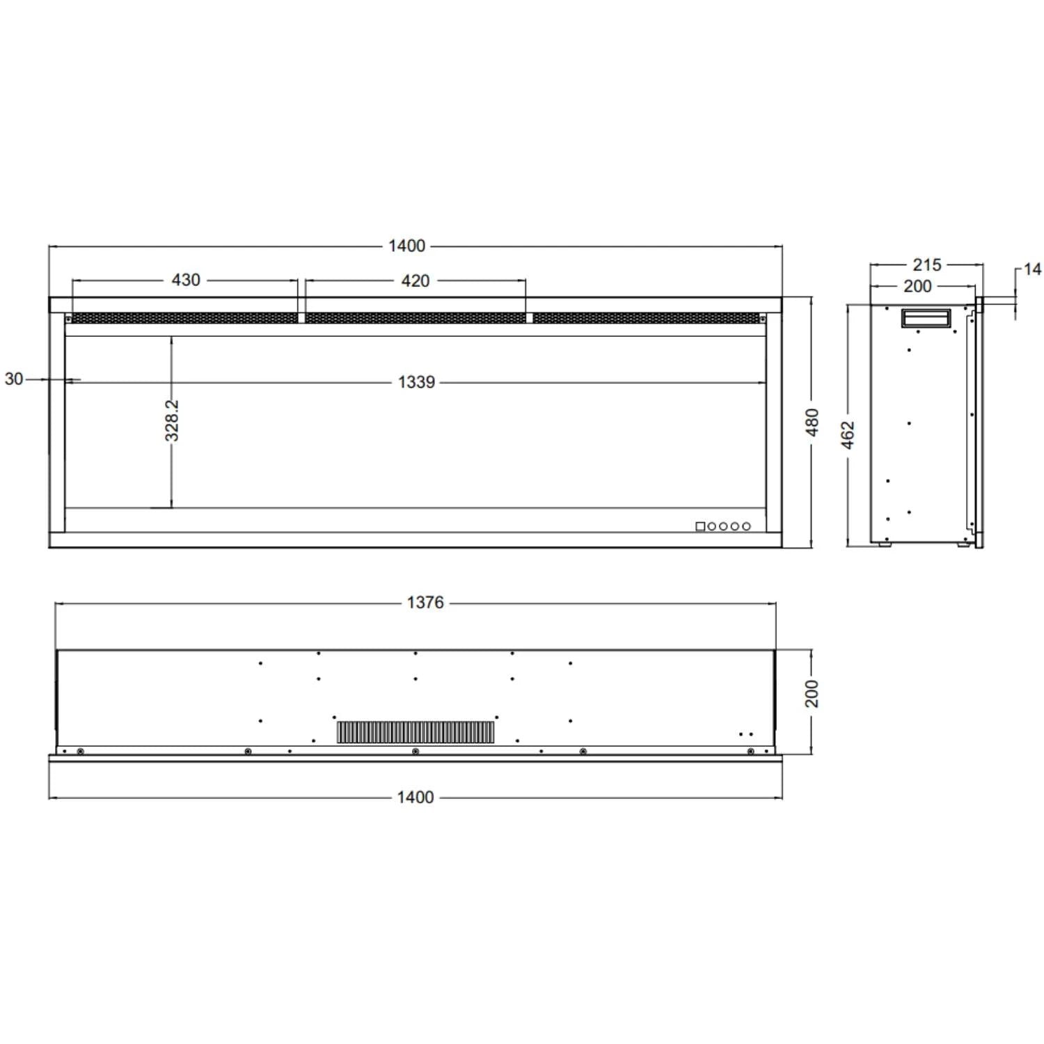 Elektryczny kominek Aflamo Royal 3D 140 cm