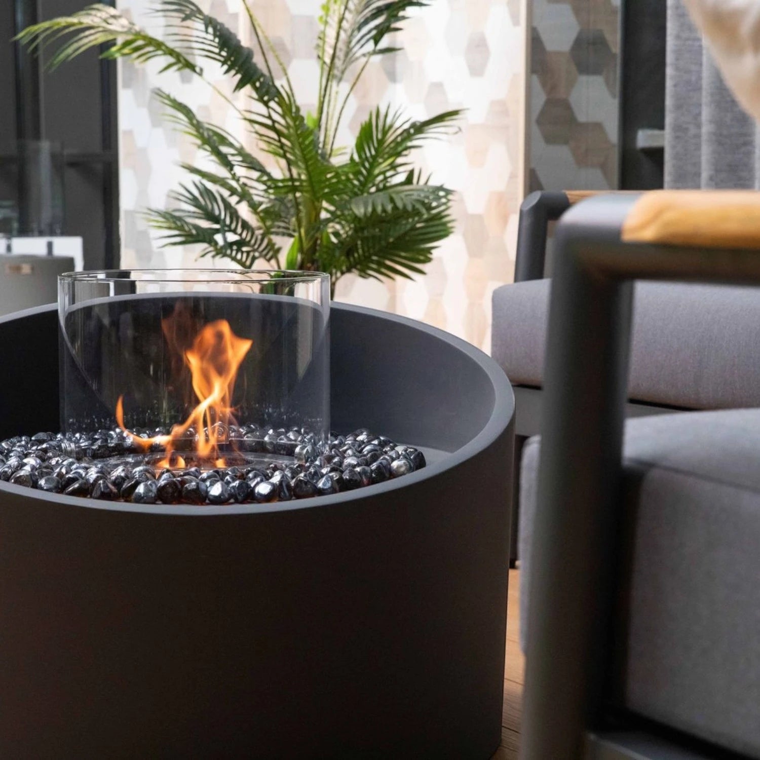 TORRE Bioethanol Fire Column – Slate Black