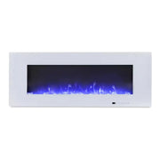 Azurite 127 cm – biały ścienny kominek elektryczny
