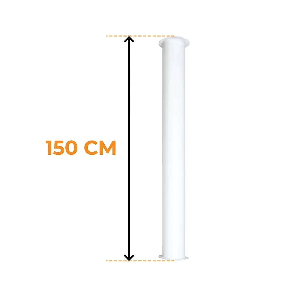 Rura Toronto Biała 150 cm – Całkowita długość 190 cm
