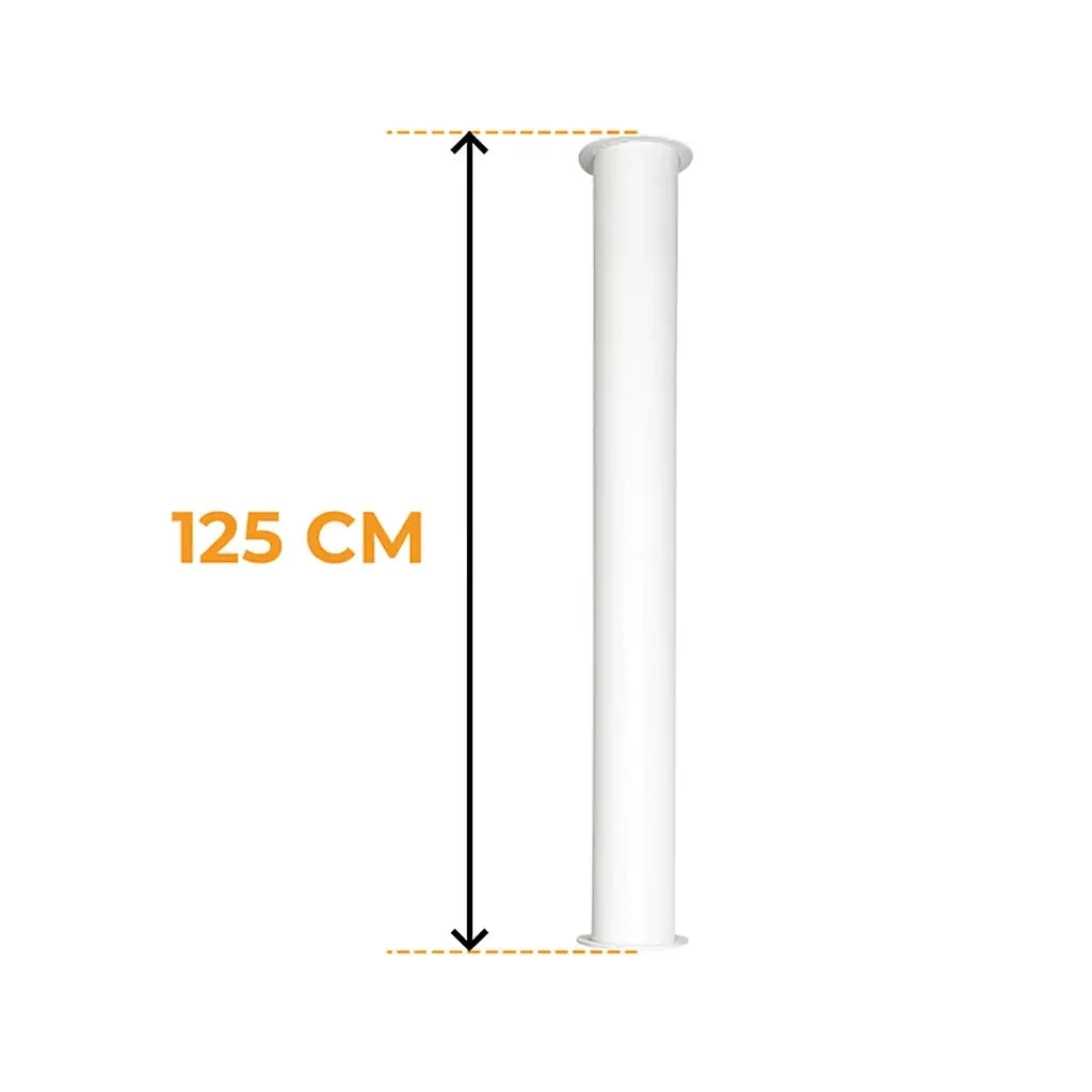 Rura Toronto Biała 125 cm – Całkowita długość 165 cm