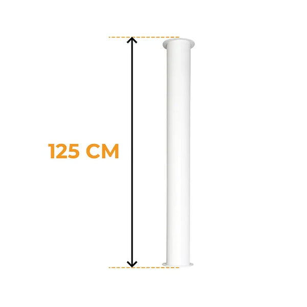 Rura Toronto Biała 125 cm – Całkowita długość 165 cm