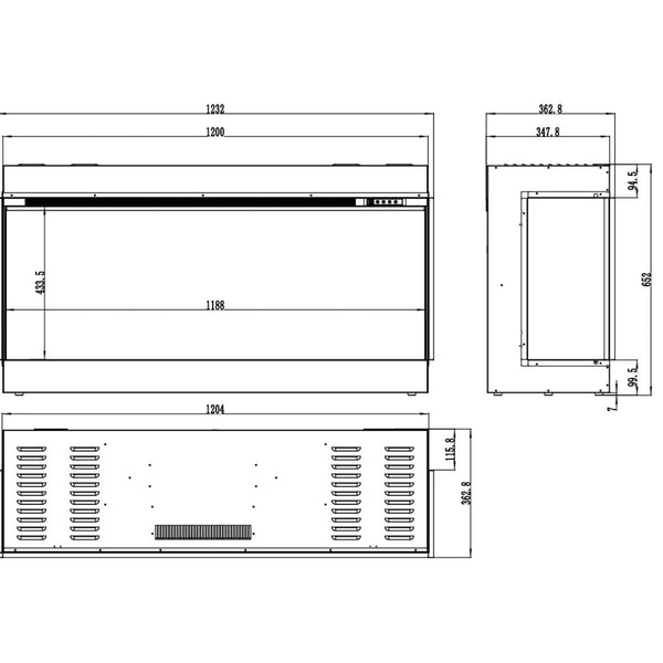 Aflamo Superb 3D 120 cm kominek elektryczny