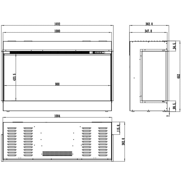 Aflamo Superb 3D 103,2 cm Kominek Elektryczny