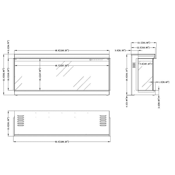 SuperB 50 - 124 cm Built-in Electric Fireplace