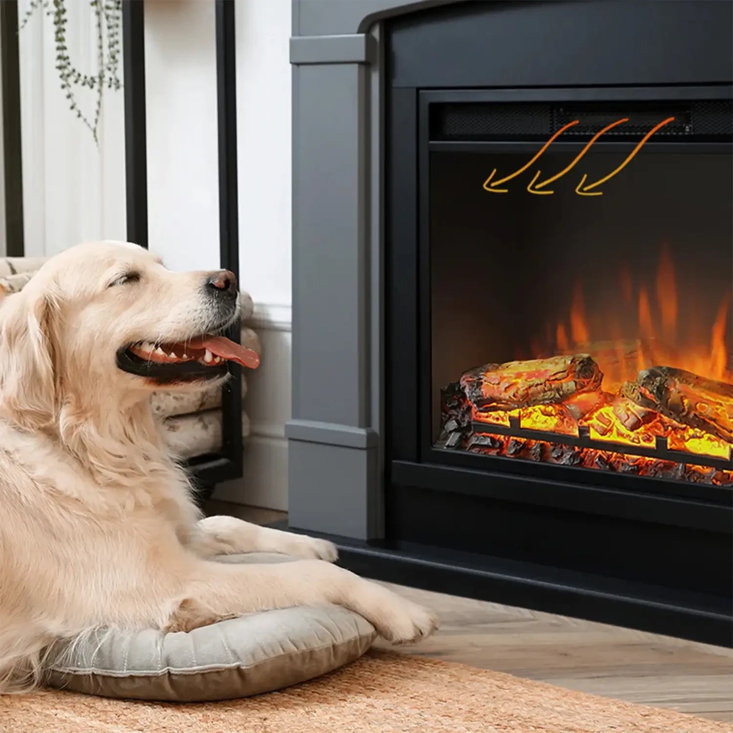 Larsen Electric Fireplace - Grey