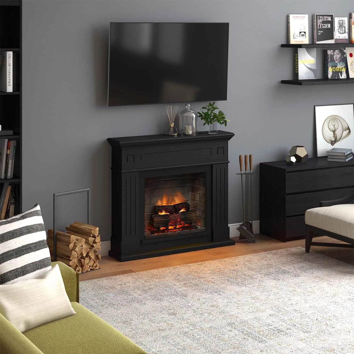 Kominek elektryczny Larsen Czarny