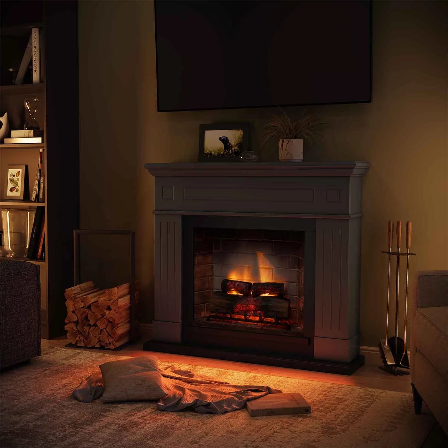 Larsen Electric Fireplace - Grey