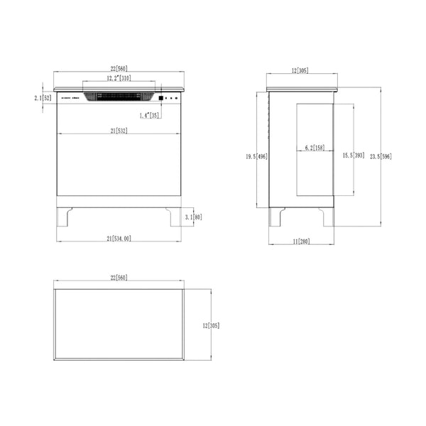 Elektryczny kominek 3D Aflamo Tower 56 cm