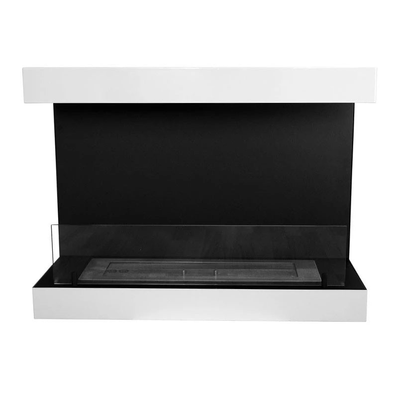 Dakota - Biokominek ścienny trójstronny 80 cm, biały