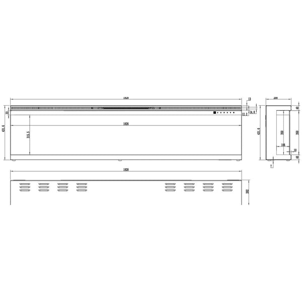 Aflamo Unique 183 cm elektryczny kominek