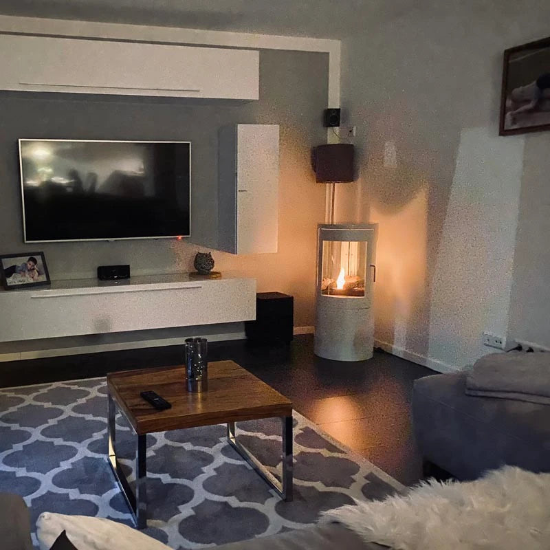 Columbus White - Bioethanol Stove with 360 view