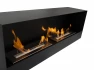 Black Wall Fireplace with Two Burners - 115 cm