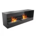 Black Wall Fireplace with Two Burners - 115 cm